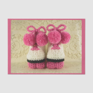 Papier Mousseline Félicitations Baby Girl (Roller Skates Booties)