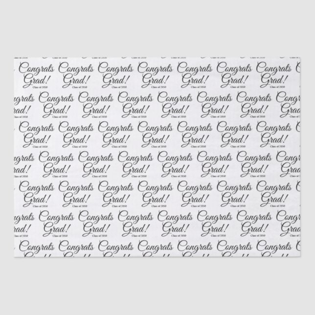 Papier Mousseline Félicitations gris blanc noir cours de script pers (Recto)