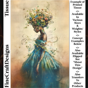 Papier Mousseline Féminine Afro-Américaine Éthérée  CZ4L Découpage
