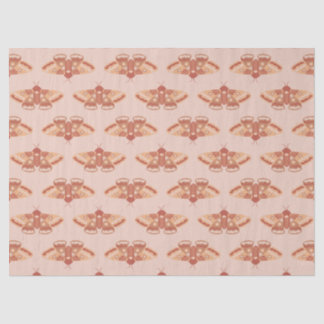 Papier Mousseline Feminine Nature Motif - Coral Moth Design