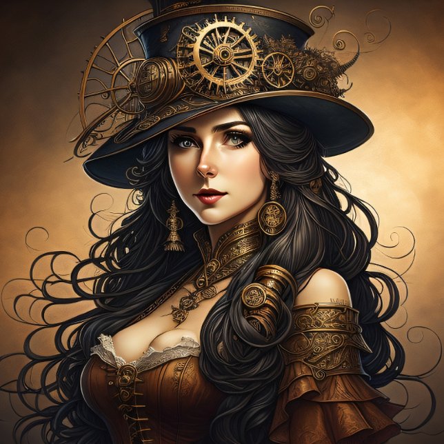 Papier Mousseline Feminine steampunk woman v10 tissue paper Decoupag (Créateur téléchargé)