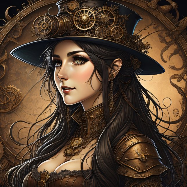 Papier Mousseline Feminine steampunk woman v11 tissue paper Decoupag (Créateur téléchargé)