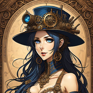 Papier Mousseline Feminine steampunk woman v13 tissue paper Decoupag