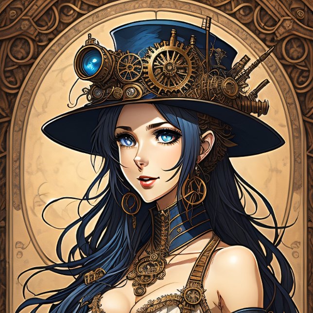 Papier Mousseline Feminine steampunk woman v13 tissue paper Decoupag (Créateur téléchargé)