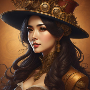 Papier Mousseline Feminine steampunk woman v9 tissue paper Decoupage