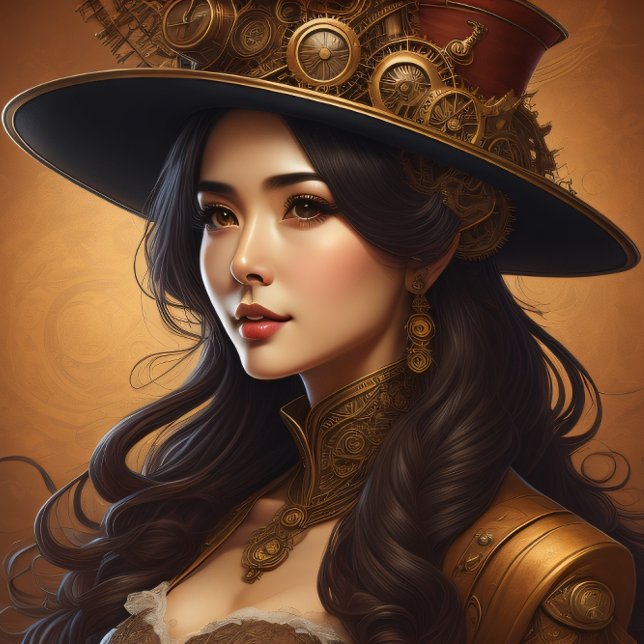 Papier Mousseline Feminine steampunk woman v9 tissue paper Decoupage (Créateur téléchargé)