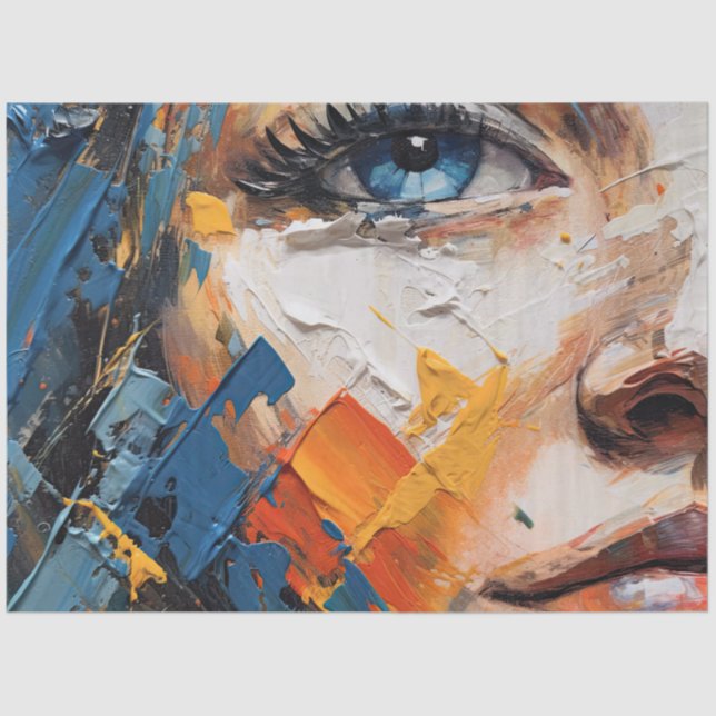 Papier Mousseline Femme Abstraite I (Recto)