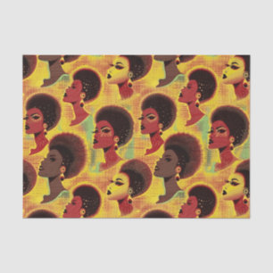 Papier Mousseline Femme africaine ethnique élégante avec un motif de