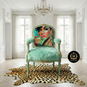 Papier Mousseline Femme Afro-Américaine Martini Vert Découpage