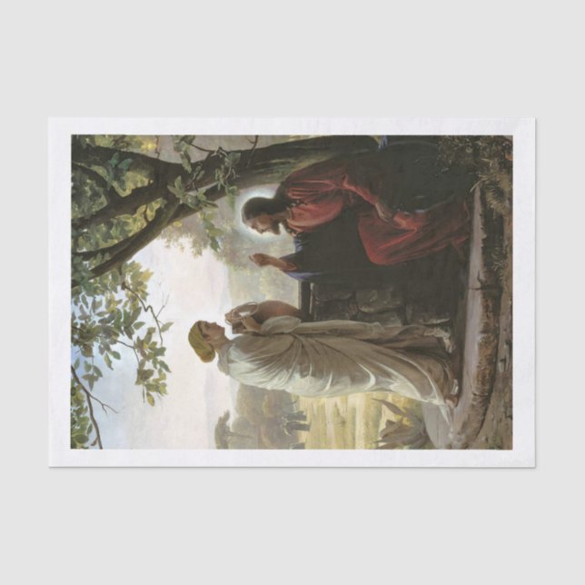 Papier Mousseline Femme au puits, Découpage (Recto)