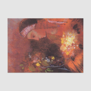 Papier Mousseline Femme aux fleurs par Odilon Redon
