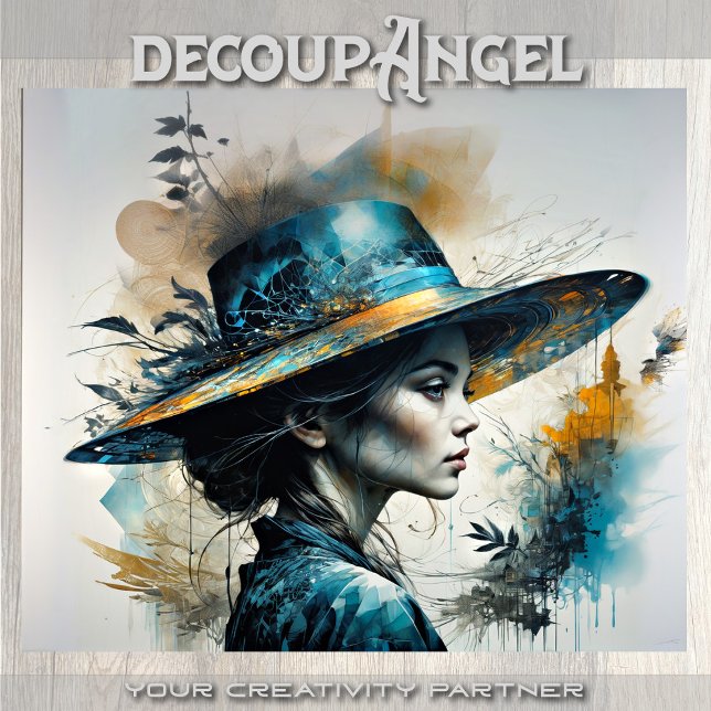 Papier Mousseline Femme avec casquette - découpage - (Créateur téléchargé)