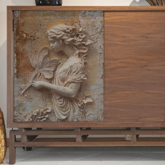 Papier Mousseline Femme avec des franges fern Découpage