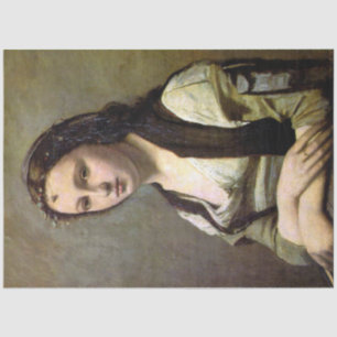 Papier Mousseline Femme avec perle, Camille Corot, 1868-1870
