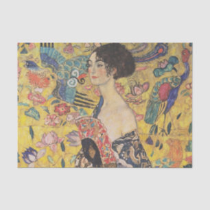 Papier Mousseline Femme avec ventilateur par Gustav Klimt