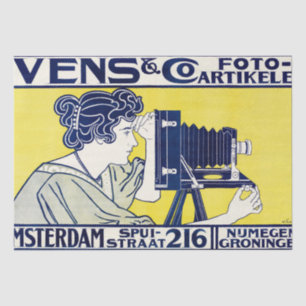 Papier Mousseline Femme caméra, photographe, Van Caspel