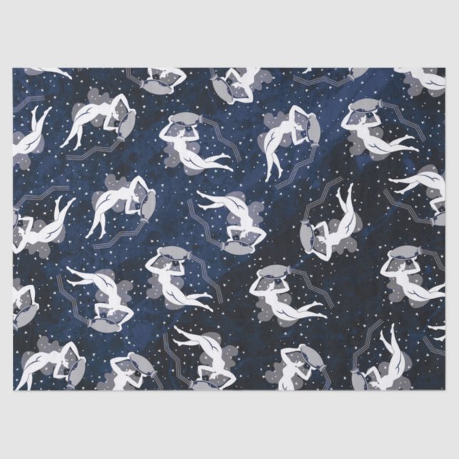Papier Mousseline Femme cosmique aquifère de zodiaque de Verseau (Recto)