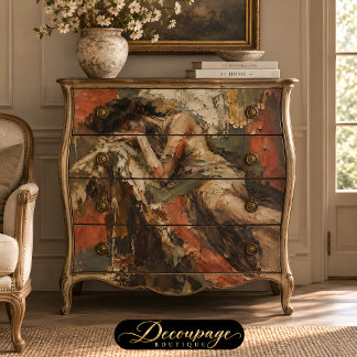 Papier Mousseline Femme couchée vintage découpage texturé