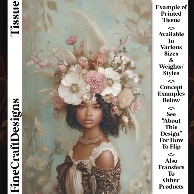 Papier Mousseline Femme de course mixte, chapeau floral CP1 Découpag (Créateur téléchargé)