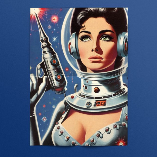Papier Mousseline Femme de l'espace vintage (Créateur téléchargé)