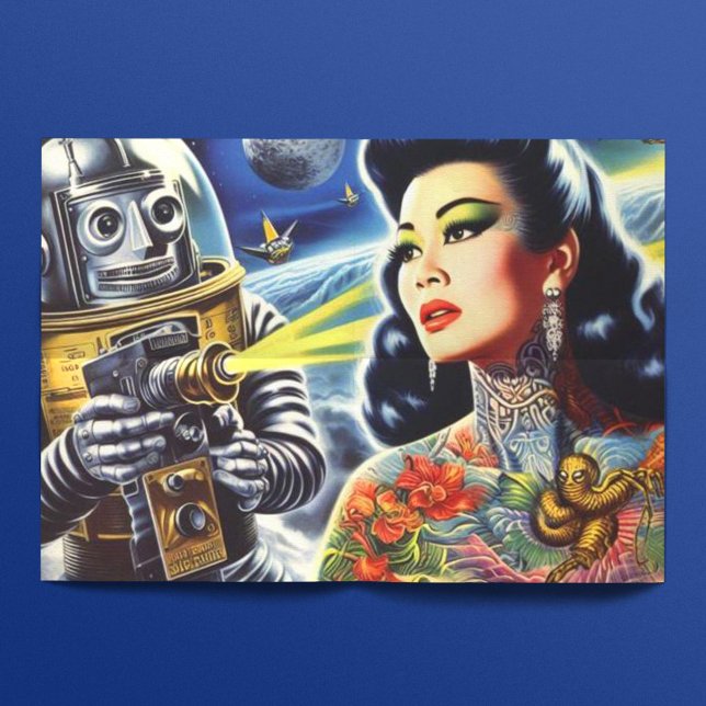 Papier Mousseline Femme de science-fiction rétro (Créateur téléchargé)