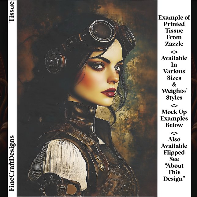 Papier Mousseline Femme de Steampunk gothique, Déchoupage EH9R indus (Créateur téléchargé)
