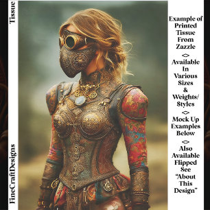 Papier Mousseline Femme Dystopique Steampunk, Armure EK3L Découpage