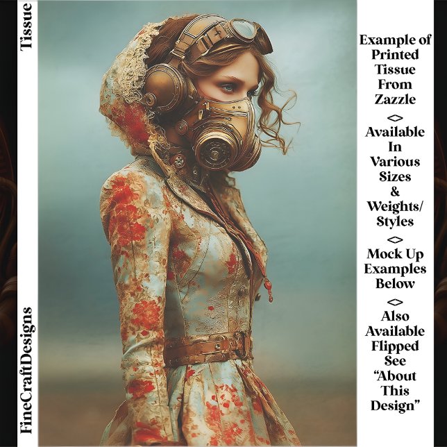 Papier Mousseline Femme Dystopique Steampunk En Masque EK4R Découpag (Créateur téléchargé)