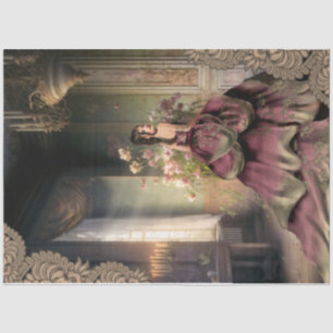 Papier Mousseline Femme Élégante, Bâtiment Abandonné, Portrait Flora