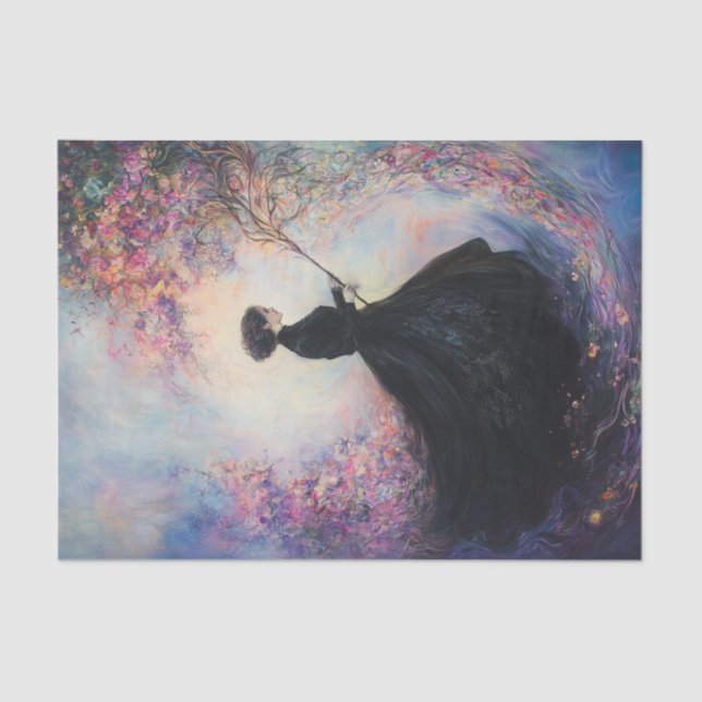 Papier Mousseline Femme en noir (Recto)