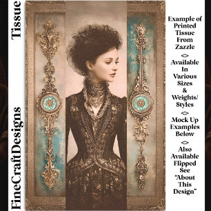 Papier Mousseline Femme en noir, Panneaux baroques DX9R Découpage