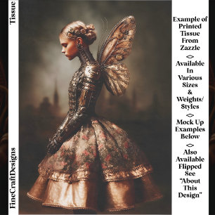 Papier Mousseline Femme Fée Dystopique Steampunk EK5L Découpage