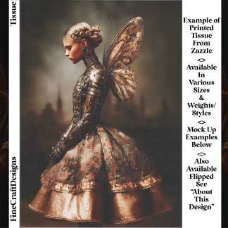 Papier Mousseline Femme Fée Dystopique Steampunk EK5L Découpage