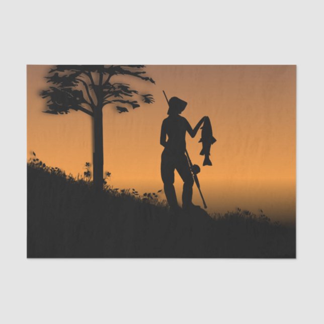 Papier Mousseline Femme Fisher à Dusk (Recto)