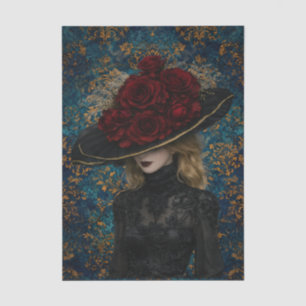 Papier Mousseline Femme française victorienne découpage de chapeau d