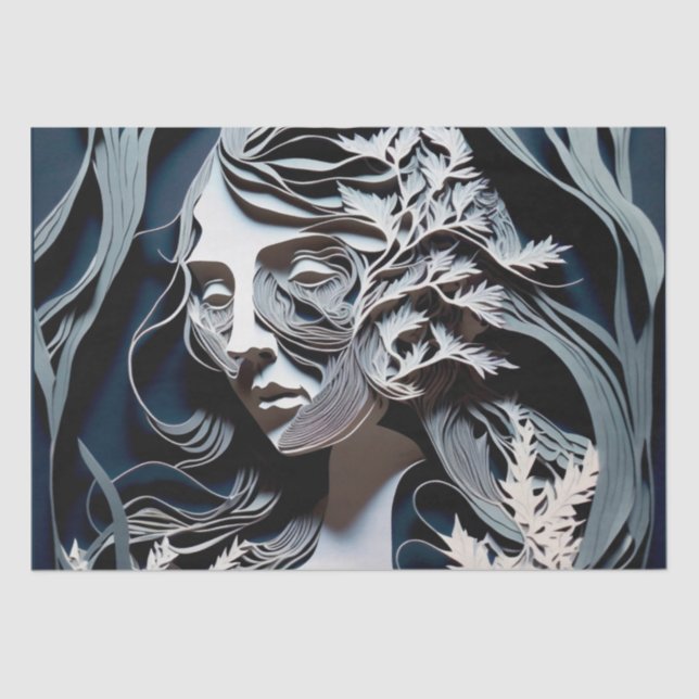 Papier Mousseline Femme futuriste moderne Blue Fairy (Recto)