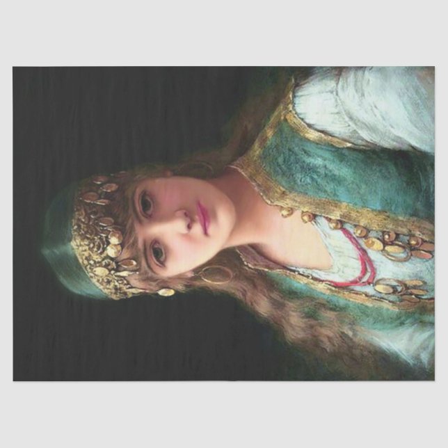Papier Mousseline Femme gitane élégante victorienne boho danseuse du (Recto)