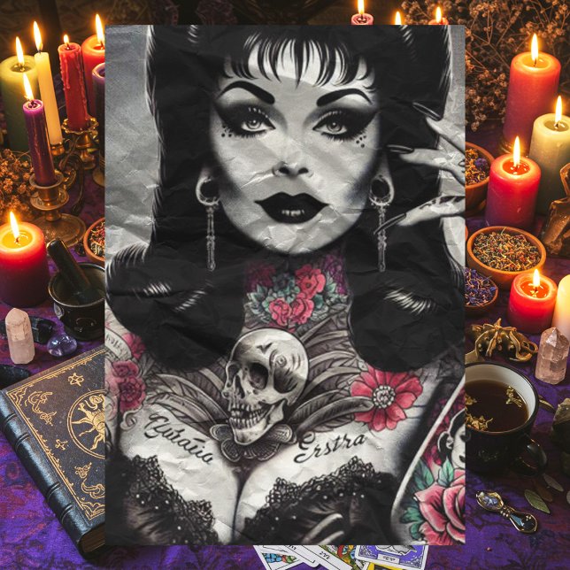 Papier Mousseline Femme Goth Tattooé (Créateur téléchargé)