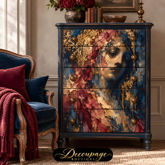 Papier Mousseline Femme gothique découpage or Bourgogne