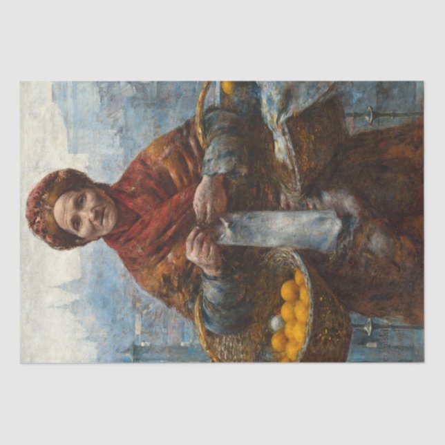 Papier Mousseline Femme juive pauvre qui vend des oranges en Pologne (Recto)