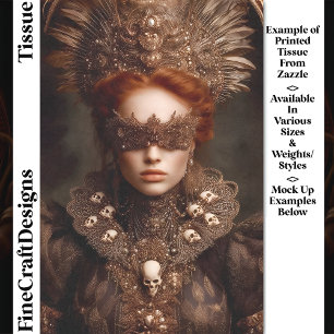 Papier Mousseline Femme Masquée Gothique Mascarade DU1 Découpage