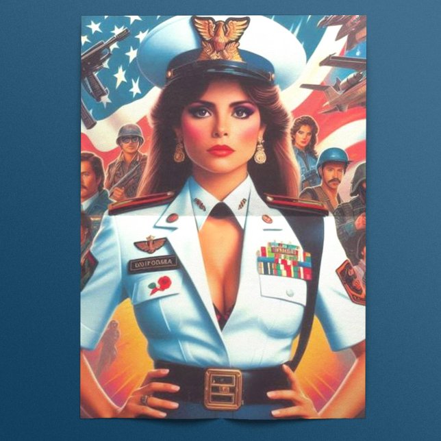 Papier Mousseline Femme militaire rétro (Créateur téléchargé)