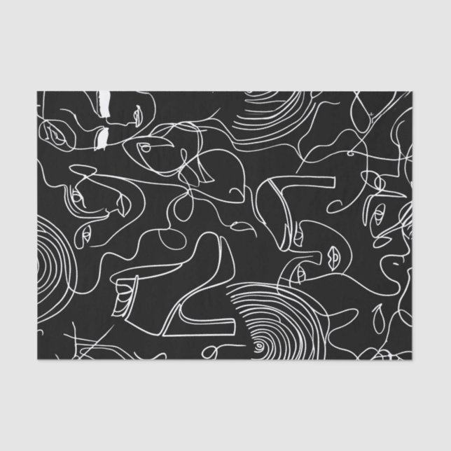 Papier Mousseline Femme moderne, Abstraite de ligne (Recto)