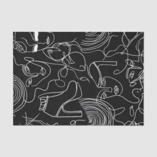 Papier Mousseline Femme Moderne, Ligne Abstraite