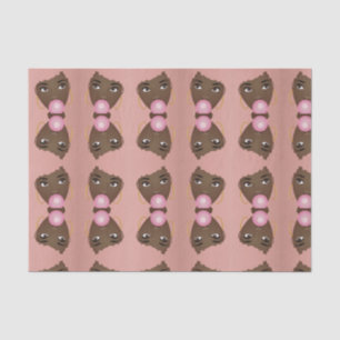 Papier Mousseline Femme noire, Afro rose, Bubblegum rose