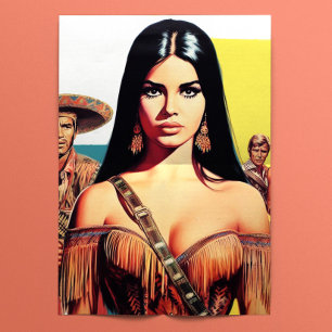 Papier Mousseline Femme occidentale vintage