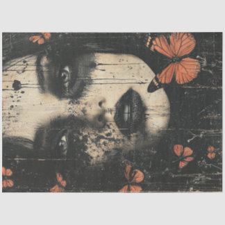 Papier Mousseline Femme papillon