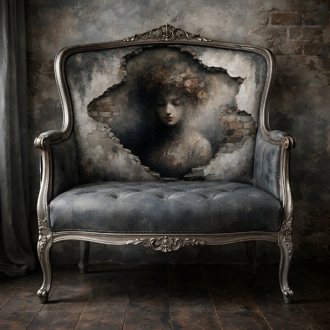 Papier Mousseline Femme révélée dans un découpage de mur qui s'effri (Woman Revealed in Crumbling Wall Decoupage Tissue Paper)