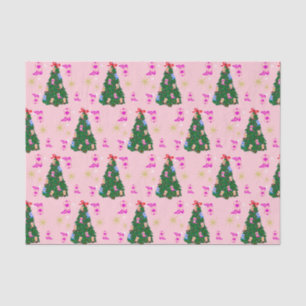 Papier Mousseline Femme rose moderne Botte occidentale Arbre de Noël