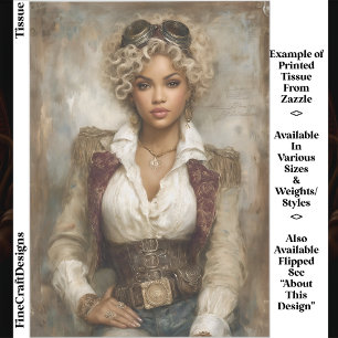 Papier Mousseline Femme Steampunk aux Cheveux Bouclés, Corset EB2R D